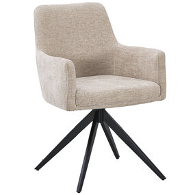 Lizzely Garden & Living Eetkamerstoel draaibaar met armleuning Nola taupe