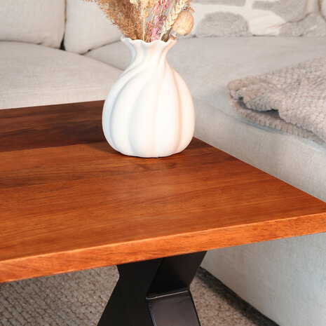 Lizzely Garden & Living Salontafel x poot mangohout 130cm Pato bruin