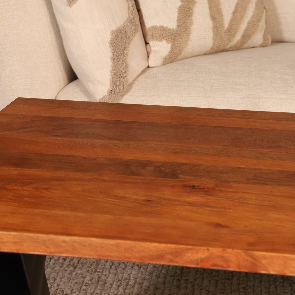 Salontafel x poot mangohout 130cm Pato bruin