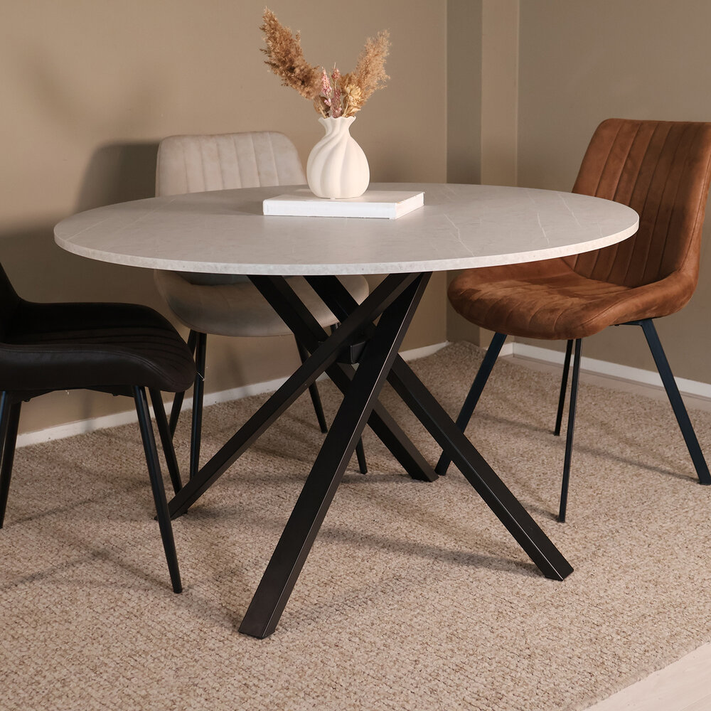 Eettafel rond Ronsi grijs 120cm ronde tafel Eettafel rond Ronsi grijs 120cm ronde tafel