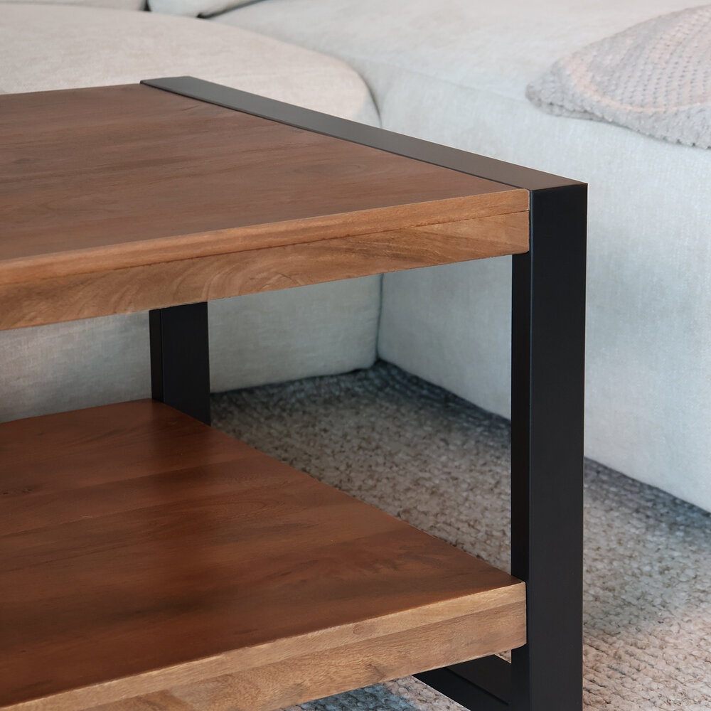 Salontafel 100cm Lotus mangohout walnoot Salontafel 100cm Lotus mangohout walnoot