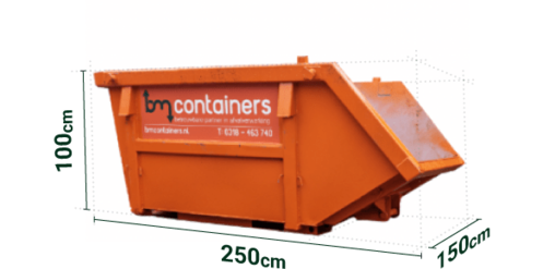 Afmetingen voor de container voor groen en tuinafval