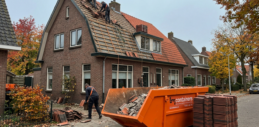 Puincontainer huren voor je dak- of gevelrenovatie