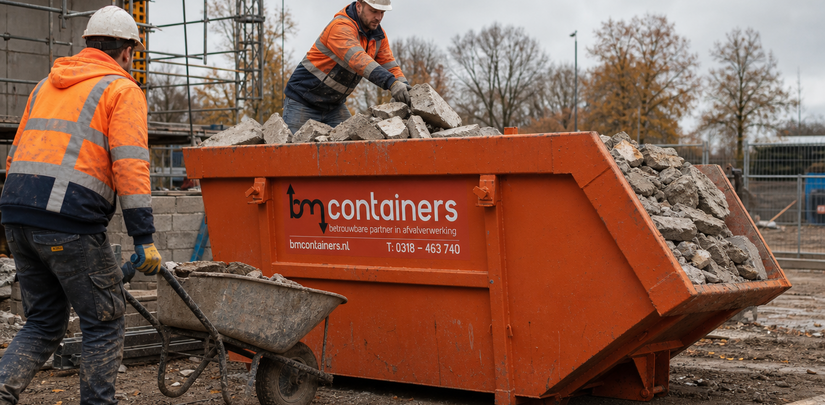 Bouwafval container huren voor je laatste sloopproject van het jaar