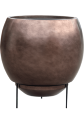 Baq Metallic Silver Leaf Globe Elevated Matt Coffee (mit Einlegeboden + Sockel)