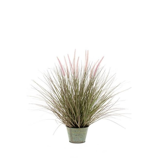 Pennisetum Gras im Zink-Topf XL Kunstpflanze