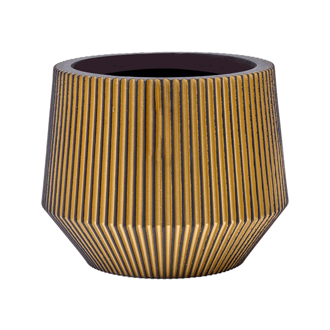 Capi Nature Groove Vase Zylinder Geo Schwarz Gold