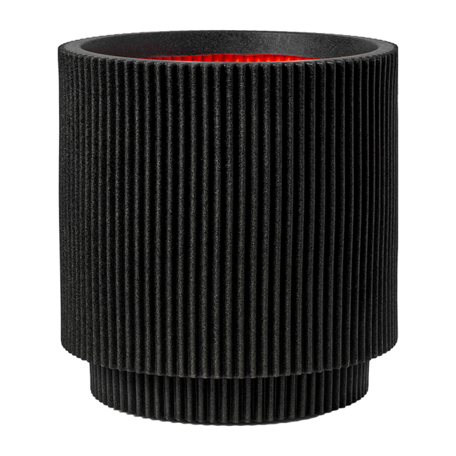 Capi Nature Groove NL Vase Cylinder Schwarz Gold Schnelle Lieferung