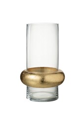 J-Line Vase Cylinder Ring Low - Glas - transparent - groß