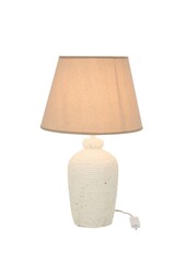 J-Line Lampe Esmee - Zement/Textil - weiß/beige