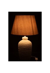 J-Line Lampe Esmee - Zement/Textil - weiß/beige