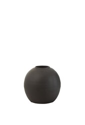 J-Line Vase Rund - Zement - schwarz - 27.50 cm hoch