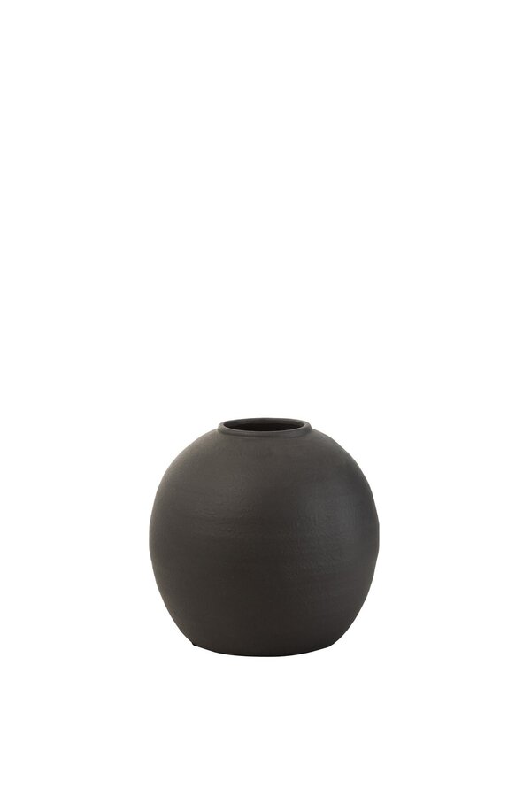 J-Line Vase Rund - Zement - schwarz - 27.50 cm hoch