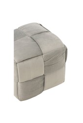 J-Line Fußhocker 1-Sitz Textil/Holz Hellgrau