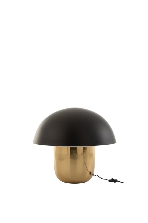 J-Line Lampe Mushroom - Eisen - schwarz/gold - groß