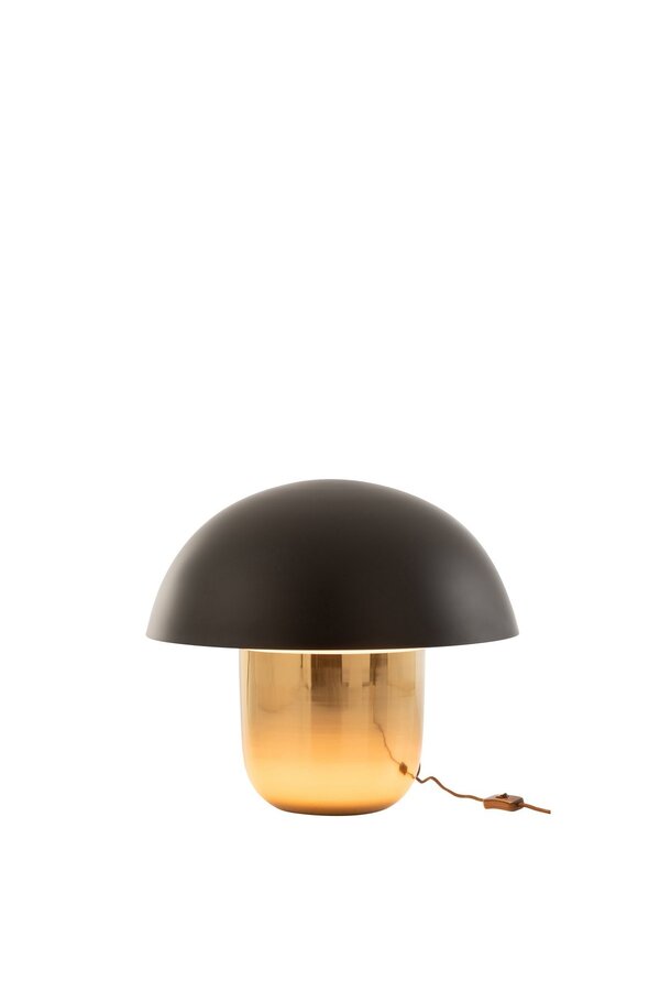 J-Line Lampe Mushroom - Eisen - schwarz/gold - groß