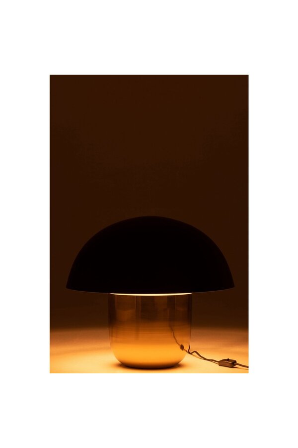 J-Line Lampe Mushroom - Eisen - schwarz/gold - groß