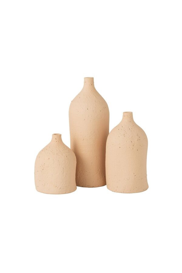 J-Line Vase Enya Flasche - Keramik - beige - groß