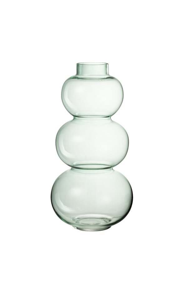 J-Line Vase Glühbirne - Glas - grün - groß