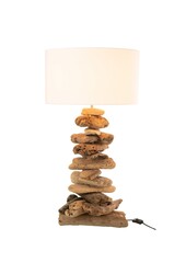 J-Line Lampe + Schirm - Holz - natur/beige - klein