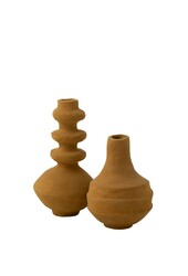 J-Line Vase Pot Triple - Pappmaché - gelb