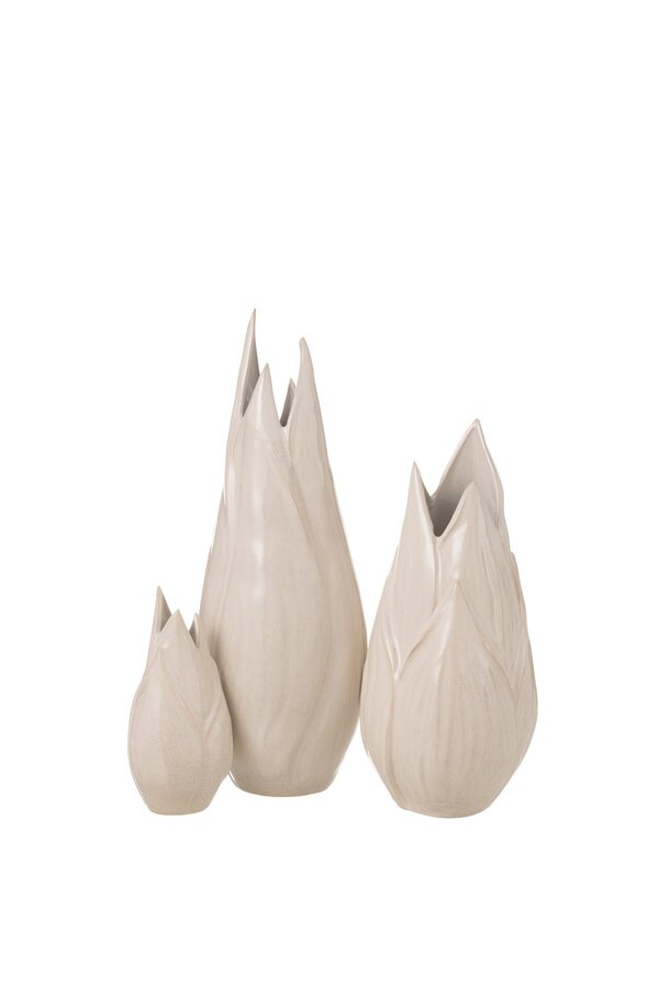 J-Line Vase Ibiza Shiny - Keramik - beige - groß