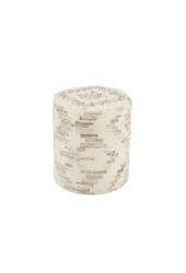 J-Line Pouf Zylinder Ethnomuster Wolle/Baumwolle Creme/Beige