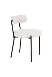 Badalona Dining Chair - Esszimmerstuhl, weißer Bouclé mit schwarzen Beinen, HN1270 - 2er Set