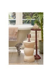 Screw Beistelltisch - L26 x B26 x H37 cm - Keramik - Off White