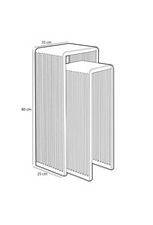 Yonker Pflanzentisch - 2er Set - L35 x B25 x H80 cm - Recyceltes Holz - Braun