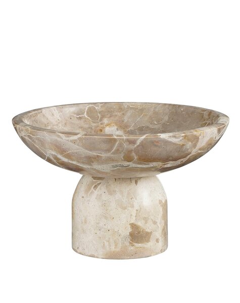 Mica Decorations Finnos Schale auf Fuß - H11 x Ø25 cm - Marmor - Beige