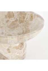 Finnos Schale auf Fuß - H11 x Ø25 cm - Marmor - Beige