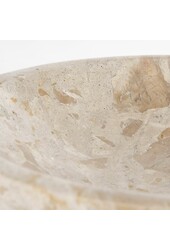 Finnos Schale auf Fuß - H11 x Ø25 cm - Marmor - Beige