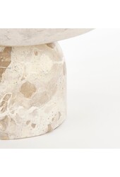 Finnos Schale auf Fuß - H11 x Ø25 cm - Marmor - Beige