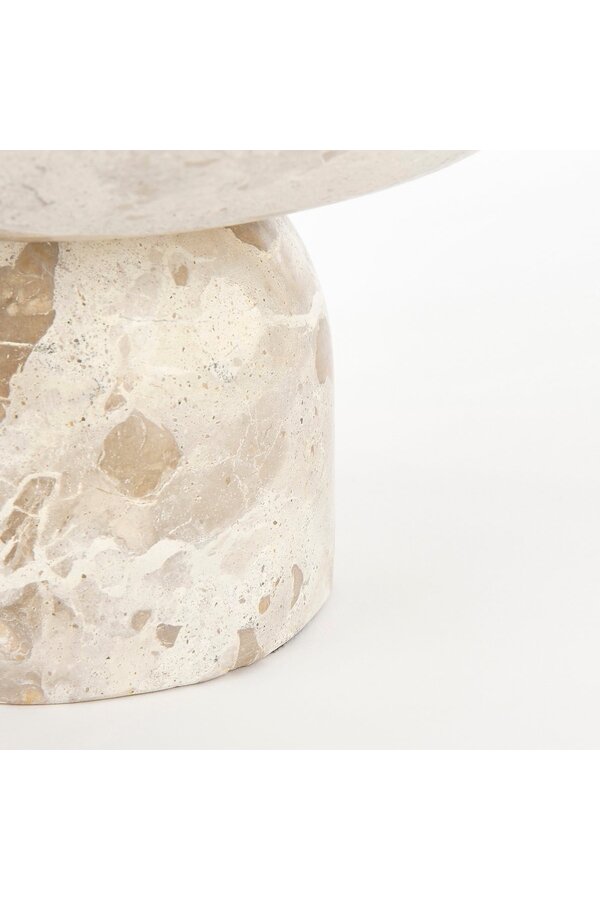 Finnos Schale auf Fuß - H11 x Ø25 cm - Marmor - Beige