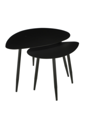 Beistelltisch - 2er-Set - L80 x B60 x H47 cm - Metall - Schwarz
