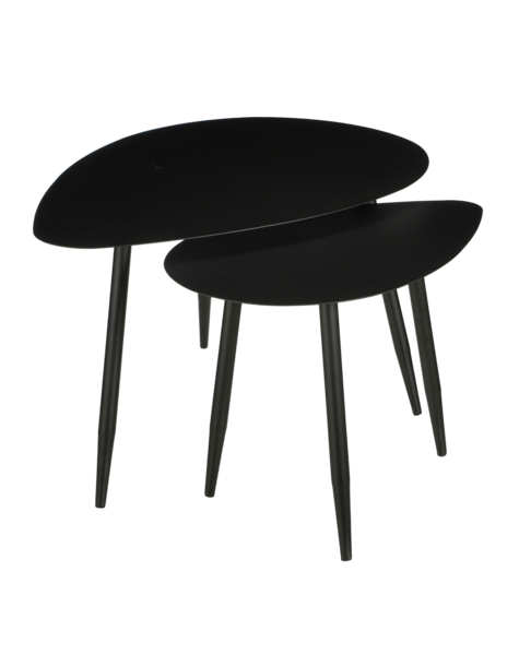 Mica Decorations Beistelltisch - 2er-Set - L80 x B60 x H47 cm - Metall - Schwarz