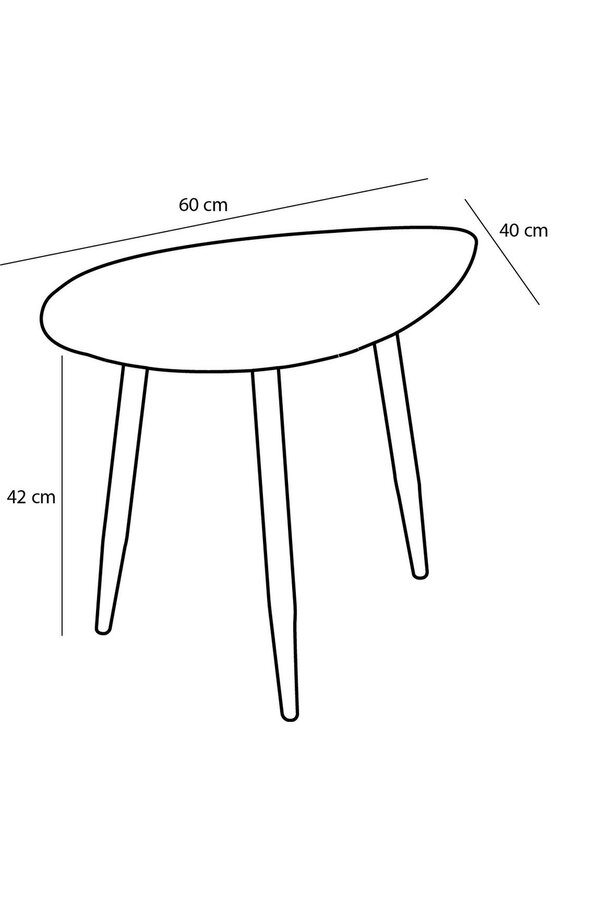 Beistelltisch - 2er-Set - L80 x B60 x H47 cm - Metall - Schwarz