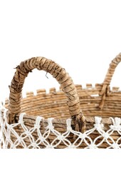 Der kreuzweise genähte Makramee-Korb - naturweiß - L