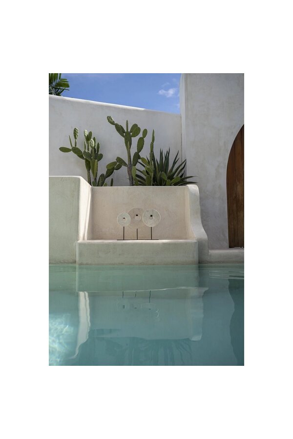 Die Marmorscheibe auf Ständer - Weiß - L