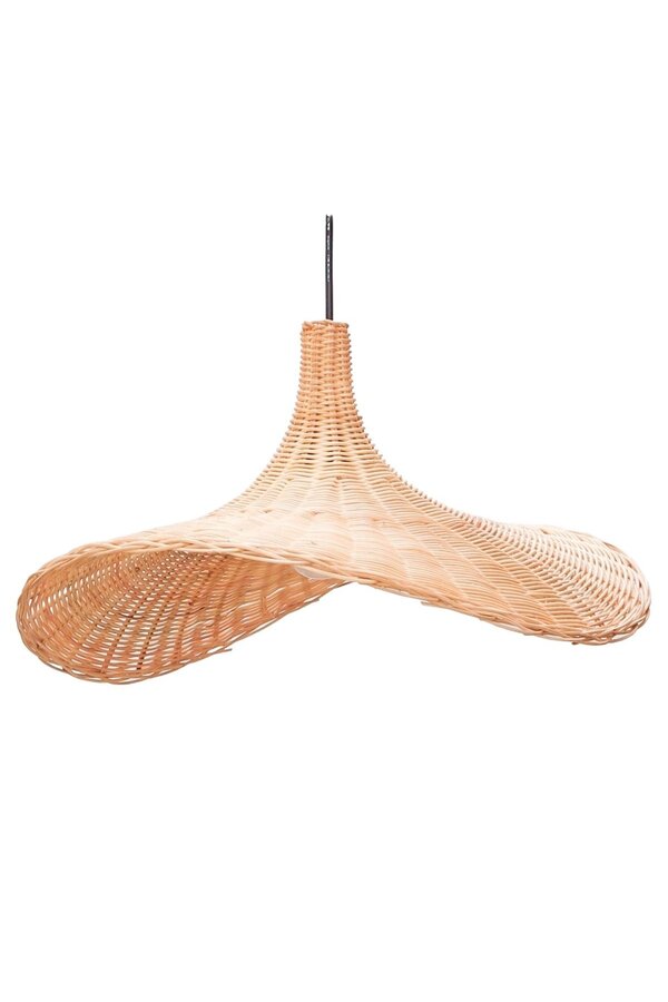 Rattanlampe | Natürlicher Lampenschirm SAYAN trichterförmige Pendelleuchte aus Naturfasern (2 Größen)