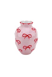 Vase – Blumenvasenbänder – Hellrosa/Rot – 13,5 x 13,5 x 19 cm