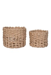 Penela Basket - Mand, papier, lichtbruin, set van 2
