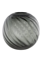 Vase – Grau, mundgeblasenes Glas, Ø 20 x 19 cm