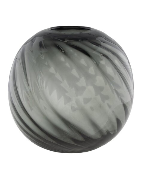 Vase – Grau, mundgeblasenes Glas, Ø 20 x 19 cm