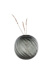 Vase – Grau, mundgeblasenes Glas, Ø 20 x 19 cm