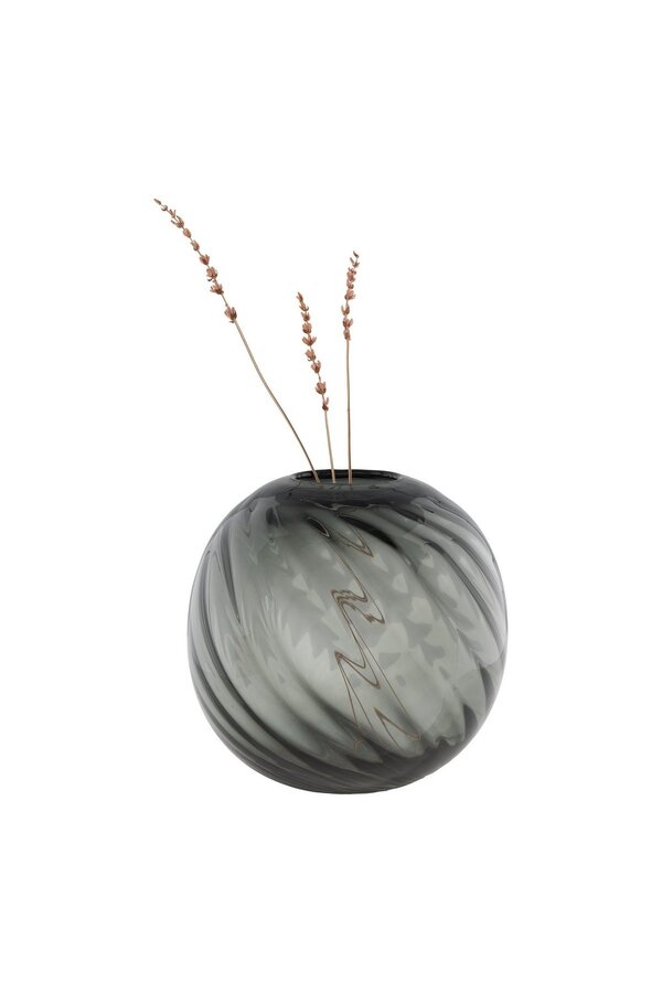 Vase – Grau, mundgeblasenes Glas, Ø 20 x 19 cm