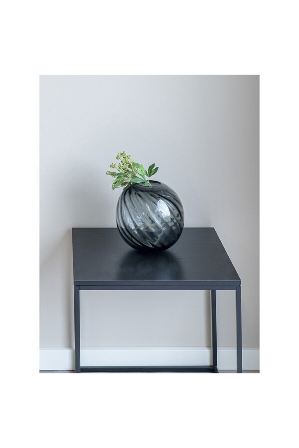 Vase – Grau, mundgeblasenes Glas, Ø 20 x 19 cm