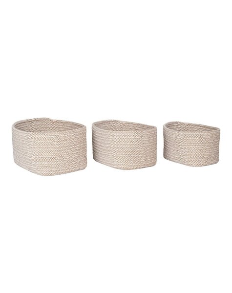 Cadima Basket – Korb, Baumwolle, beige, 3er-Set