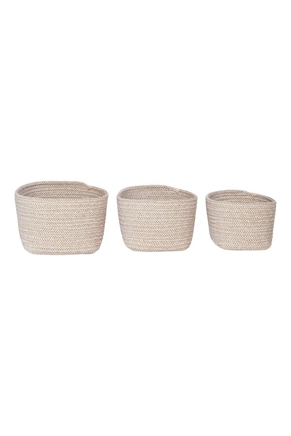 Cadima Basket – Korb, Baumwolle, beige, 3er-Set